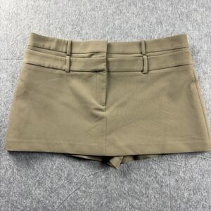 Zara Tailored Mini Skort Womens SIZE XL Khaki Double Waistband Low Rise Y2K